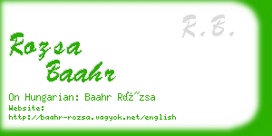 rozsa baahr business card